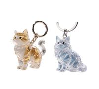 carotoe Llavero ligero de pelo de mascotas, colección de pelo de gatos, llavero de recuerdos, llavero creativo de pelo de mascotas, Degradado dorado principal, Talla única