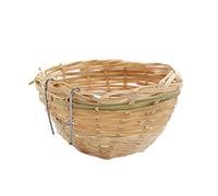 carotoe Nido de colibrí tejido a mano para pajarera de punto exterior natural para gorrión pequeño pinzón colgante