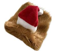 carotoe Peluca de leones para mascotas, sombrero de Papá Noel, disfraz de perro para fotos de Navidad, reuniones familiares, accesorios de disfraz de perro