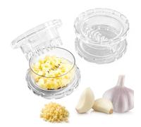 carotoe Prensa de ajo portátil y picadora de ajos, herramienta de picadora manual transparente para jengibre, cebolla, nueces, herramienta de cocina manual sin esfuerzo, prensa portátil y picadoras