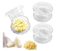carotoe Prensa de ajo portátil y picadora de ajos, herramienta de picadora manual transparente para jengibre, cebolla, nueces, herramienta de cocina manual sin esfuerzo, prensa portátil y picadoras