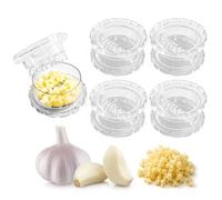 carotoe Prensa de ajo portátil y picadora de ajos, herramienta de picadora manual transparente para jengibre, cebolla, nueces, herramienta de cocina manual sin esfuerzo, prensa portátil y picadoras