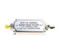 carotoe SMA BPF118 BPF118-136MHz - Filtro de paso de banda de metal de fácil conexión para banda de frecuencia de aire aeronáutica