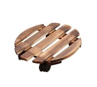 carotoe Soporte de madera para plantas con rodillo resistente con ruedas, rodillo fuerte, accesorios de jardinería en casa
