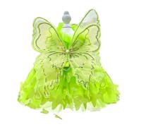 carotoe Vestido para mascotas para perros pequeños y gatos, diseño de mariposas de cuentos de hadas para bichones de razas pequeñas, vestido de novia para mascotas