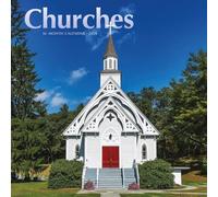 Carousel Calendars, Churches - Calendario de pared 2026, 12 x 12 pulgadas, calendario de 16 meses con encuadernación grapada