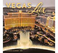 Carousel Calendars, Vegas Lux - Calendario de pared 2026, 12 x 12 pulgadas, calendario de 16 meses con encuadernación grapada