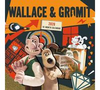 Carousel Calendars, Wallace and Gromit - Calendario de pared 2026, 12 x 12 pulgadas, calendario de 16 meses con encuadernación grapada