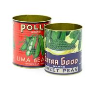 Carousel Home Juego de 2 latas de almacenamiento de guisantes de estilo retro vintage | 2 latas de réplica de latas decorativas para alimentos | Latas de almacenamiento de metal