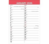 Carousel Worldwide, Agenda de compromiso grande de color rojo y negro 2026, calendario de pared A3