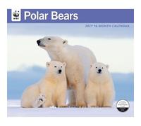 Carousel Worldwide WWF Polar Bears - Calendario de pared grande 2027, calendario de 16 meses, fotografía de vida silvestre del Ártico, calendario de pared mensual, 14 x 12 pulgadas, regalo