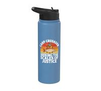 Carp Crusader buscando la balanza de la justicia Pesca de la carpa Stainless Steel Insulated Water Bottle