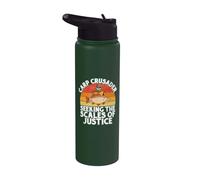Carp Crusader buscando la balanza de la justicia Pesca de la carpa Stainless Steel Insulated Water Bottle