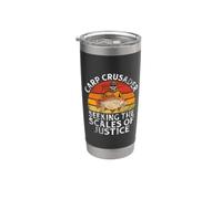 Carp Crusader buscando la balanza de la justicia Pesca de la carpa Vaso térmico de acero inoxidable de doble pared