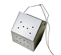 Carp Feeder, Fixed-Point Bottom Bait Cage, 1.97x1.57x2.44 Inch Size Lightweight Lure Box Holder, Easy-Release Feeding Tool for Catfish Rivers Ponds Crab, Aluminum Alloy, Silver