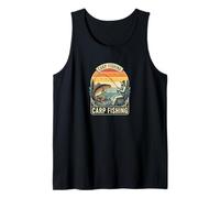 Carp Fishing Motivo de Carpa Vintage Tu Suerte Pescando Camiseta sin Mangas