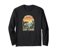 Carp Fishing Motivo de Carpa Vintage Tu Suerte Pescando Manga Larga