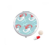 Carp olas Japón totem Travel bolsillo píldora caso medicina dispensador espejo regalo caja de almacenamiento
