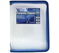 CARP.PORTADOC.OFF.BOX ZIPPER AZUL - Pack de 10 unidades