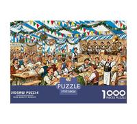 Carpa de Cerveza del Oktoberfest de Múnich Puzzle De Madera Impermeable Puzzles De 1000 Piezas para Adultos Colorido Rompecabezas Juegos Educativos