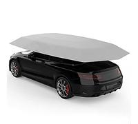 Carpa de coche totalmente automática, cubierta de paraguas portátil para coche, cubierta de carpa plegable para automóvil, toldo, resistente al viento, sombrilla para exteriores (5,2 m, gris plateado)