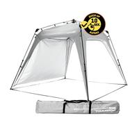 Lumaland Outdoor Pabellón 2,5 x 2,5 m | Impermeable y protección UV | Tienda de jardín incluido. 1 panel lateral y bolsa y estacas | Tienda de campaña y recepción robusta | Montaje rápido [gris claro]