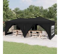 Carpa for Fiestas de Acero recubierta Plata Oxford 210D | Varios tamaños multicolores for reuniones al aire libre: refugio portátil(Black,3 x 6 m)