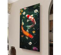 Carpa Koi Diamond Painting Grande 200x100cm, Kit Manualidades Adultos 5D Diamond Art, Pintura de Diamante Flor Manualidades Adultos, DIY Cuadro de Diamantes Punto de Cruz para Decoración Hogar 0R-855