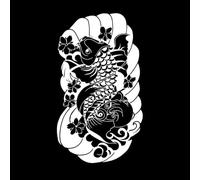 Carpa Koi Japón Peces Japoneses Asiáticos ación Calcomanías de letras 45x78.5cm Pegatinas para vidrio Blanco