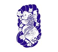 Carpa Koi Japón Peces Japoneses Asiáticos ación Calcomanías de vinilo para murales y paredes 30x52.4cm Removible sin dejar pegamento Azul oscuro