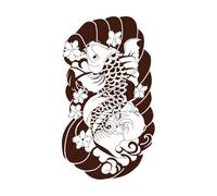 Carpa Koi Japón Peces Japoneses Asiáticos ación Calcomanías de vinilo para murales y paredes 45x78.5cm No se cae Café