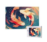 Carpa Koi Puzzle 3000 Piezas Adultos, 122x81cm Gran Formato Puzzle Animal Patrón Diseño, Jigsaw Adultos DIY Artesanía con Embalaje de Caja de Regalo, Home Room Wall Decor, Regalo Mujer, Model1096