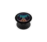 Carpa Nocturna Camping Space Stars Cosmic Campfire PopSockets PopGrip Adhesivo