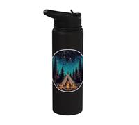 Carpa nocturna Camping Space Stars Cosmic Campfire Stainless Steel Insulated Water Bottle