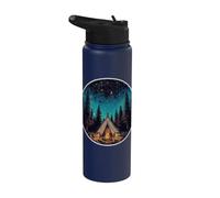 Carpa nocturna Camping Space Stars Cosmic Campfire Stainless Steel Insulated Water Bottle