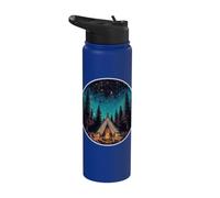 Carpa nocturna Camping Space Stars Cosmic Campfire Stainless Steel Insulated Water Bottle