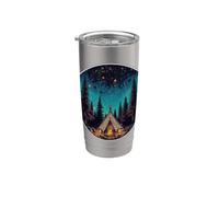 Carpa nocturna Camping Space Stars Cosmic Campfire Vaso térmico de acero inoxidable de doble pared