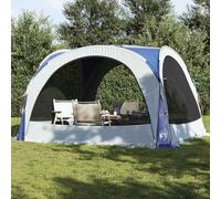 Carpa para Fiestas Azul Impermeable, Poliéster 185T con Revestimiento PU, 4 Entradas con Cremallera, Tienda de Campaña Familiar, Tenda Campismo, Ideal para Jardín y Playa, 360x360x215 cm