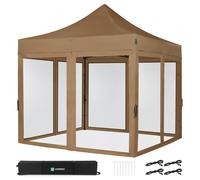 Carpa para Fiestas Pop-Up - 3x3 m | Set incl. Mosquitera Paredes Laterales - Beige