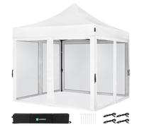 Carpa para Fiestas Premiun Pop-Up - 3x3 m | Set incl. Mosquitera Paredes Laterales - Blanco