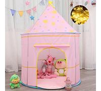 Carpa para niños,con Luces de Estrellas Castillo,Tienda para Niños, Playhouse Toy para Juegos de Interior y Exterior,Navidad & Cumpleaños Regalos para Niños Chico Niña (Rosa Luna)