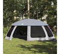 Carpa para Piscina, Material Poliéster 185T con Revestimiento PU y Postes de Fibra de Vidrio, Doble Techo Desmontable y Paredes de Malla, Impermeable y Antimosquitos, Color Gris,690x690x280cm