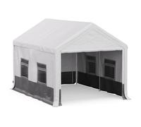 Carpa Party Haven 400x296x280 cm tejido resistente a la intemperie estructura de acero fácil montaje con paredes laterales