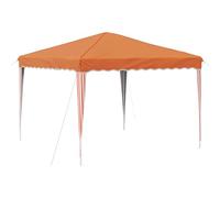 Carpa Plegable 288 x 288 x 245 cm Naranja | Tela Oxford Impermeable, Marco de Acero, Altura Ajustable, 4 Cuerdas y 8 Estacas