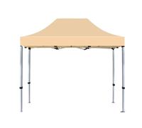 Carpa plegable impermeable de altura ajustable, transpirable, para jardín, camping, barbacoa, playa y parque (beige, 3 x 4,5 m)