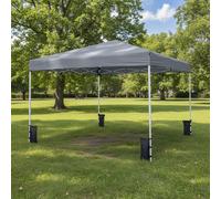 Carpa Pop-Up de 3x3M, Gazebo Resistente para con Bolsa de Transporte, 4 Sacos de Arena, 8 Estacas y para Viento, Refugio Portátil Comercial con Sombrilla para Playa, , Camping