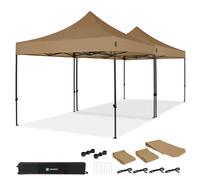 Carpa Pop-Up para fiestas - 6x3 m | Set con 2x Carpas y 1x Kit de Conexión - Beige