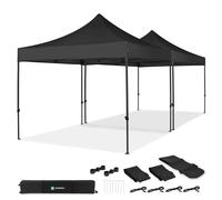 Carpa Pop-Up para fiestas - 6x3 m | Set con 2x Carpas y 1x Kit de Conexión - Negro