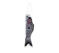 Carpa Windsock Koi Nobori Estilo Japonés Colorido Viento Calcetín Koinobori Pez Anime Carpa La Cometa Banderas Bandera Decoración Colgante(Negro,55cm)