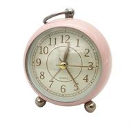 Carpango Reloj despertador, estilo vintage, sin tictac, analógico con luz nocturna, reloj silencioso para mesita de noche, decoración de escritorio y dormitorio (rosa)